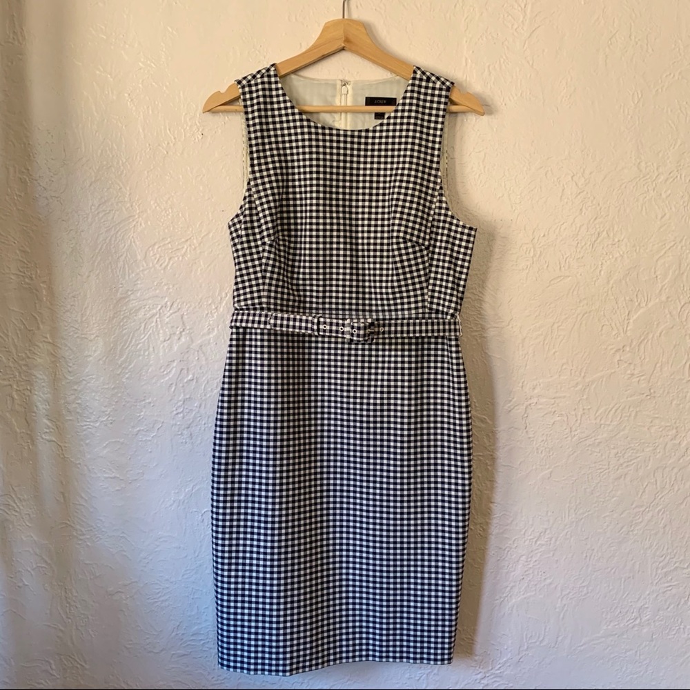 J Crew Gingham Dress with Belt